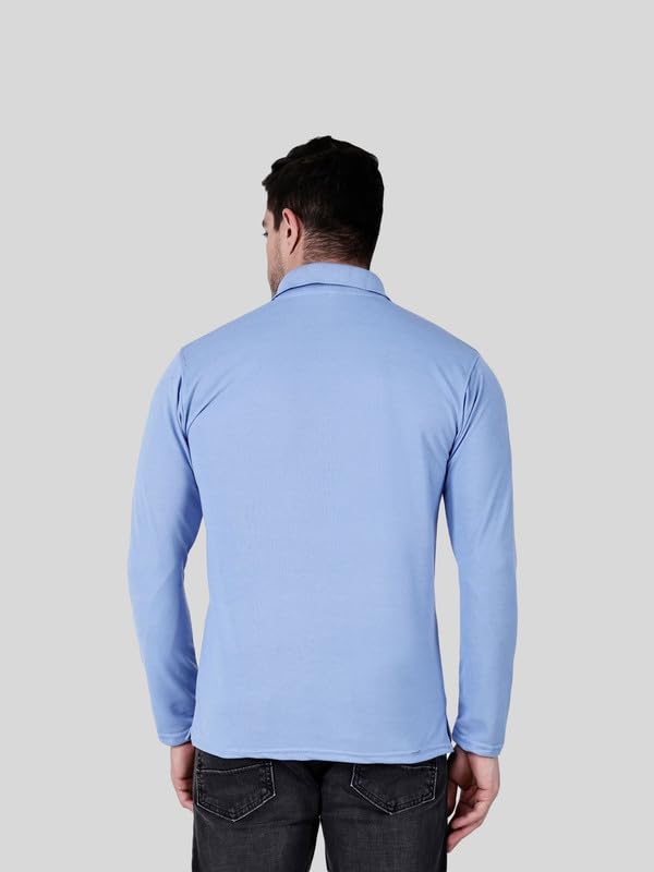 Image of Full Sleeve Men's Polo T-Shirt | Regular Fit, Soft & Breathable Cotton Blend Fabric | Classic Polo Collar, Casual & Office Wear | Available in Sizes M to 6XL, Multiple Colors