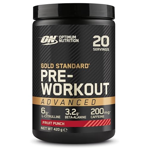 Optimum Nutrition ON Gold Standard Pre-Workout Advanced with l-Citrulline, Beta-Alanine and Caffeine, Fruit Punch, 20 Servings, 420 g