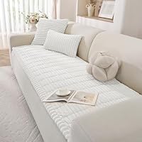 YSTELLAA Housse De Canapé Flanelle Épaisse Lavable, 70x150CM, Blanc