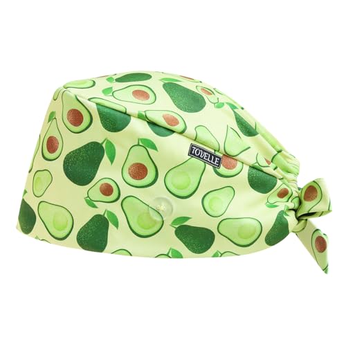 Image of Scrub Caps for Women with Buttons, Classic Surgical Caps | Double-Sided Printed, Adjustable,Long Hours, Sweatbands, Fabric Help Reduce Static Buildup
