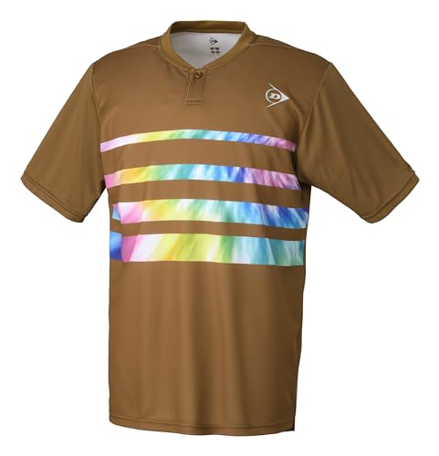 [DUNLOP] ダンロップ テニスウェア バドミントン 半袖ゲームシャツ 吸水 速乾 DAP1402 2024SS ブラウン S