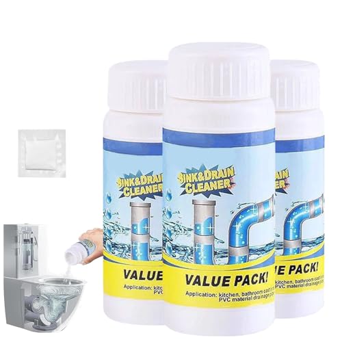 Heavy Duty Sink & Drain Unblocker Powder, 2025 Upgrade Pipe Cleaner for Kitchen Bathroom Toilet, Septic Safe Drain Cleaner, Foaming Action Unclogs Hair Grease Soap Scum (330g)