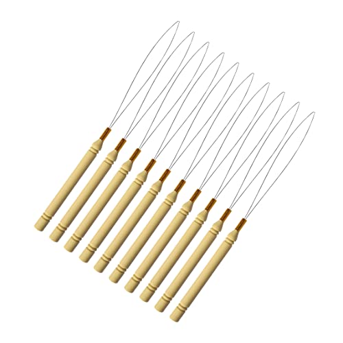 10 sztuk Włosy Przedłużające pętlę igły gwintowanie drutu do ciągnięcia haczyka Hair Extension Loop Threader