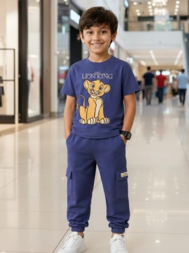 Image of Nap Chief Kids Cotton Cartoon Characters Printed Co ord Set for Boys & Girls, T-shirt & Joggers Set for Casual Wear