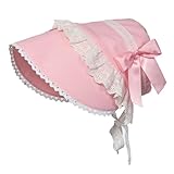 Matière : dentelle COSDREAMER Bonnet victorien en dentelle pour femme - Bonnet colonial Prarie - Bonnet Pioneer (rose)