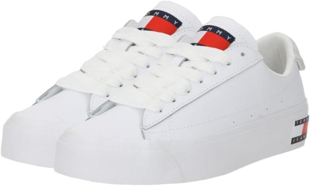 Tommy Jeans Women Vulcanised Trainers Shoes, White (White), 41