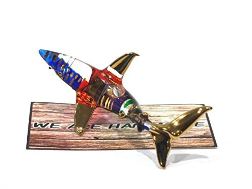 Handmade Shark Art Glass Blown Marine Sea Animal Figurine #TOP7