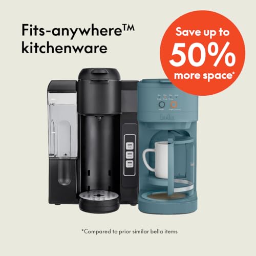 Image of BELLA VersaBrew 2-in1 Coffee Maker, K-Cup compatible, Brew 3 Sizes Carafes & Single Serve Cups, Dishwasher Safe Reusable Filter & Filter Holder, Iced Coffee Function, 60oz Tank, Surf