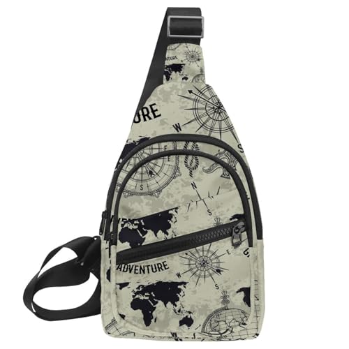 Mochila cruzada vintage con diseño de mapa para viajeros urbanos que buscan estilo y comodidad