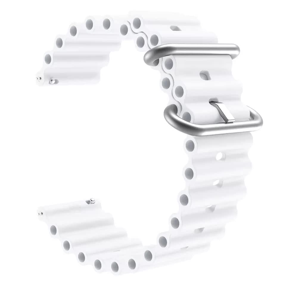 AONES 22mm Ocean Silicone Watch Strap Compatible for Pebble Matrix Smart Watch Band