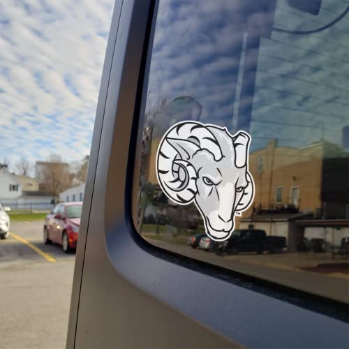 Image of Fordham University Rams Head Grey and White Weatherproof Vinyl Sticker Car Decal from Nudge Printing