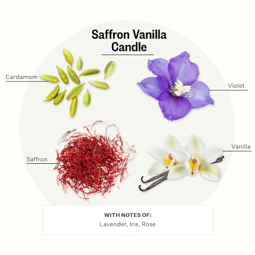 Image of APOTHEKE Eden Collection Luxury Scented 3-Wick Jar Candle, Saffron Vanilla, 32 oz - Lily of The Valley, Jasmine, Rose, Coconut, Musk, Strong Fragrance, Aromatherapy, Long Lasting, Poured in The USA