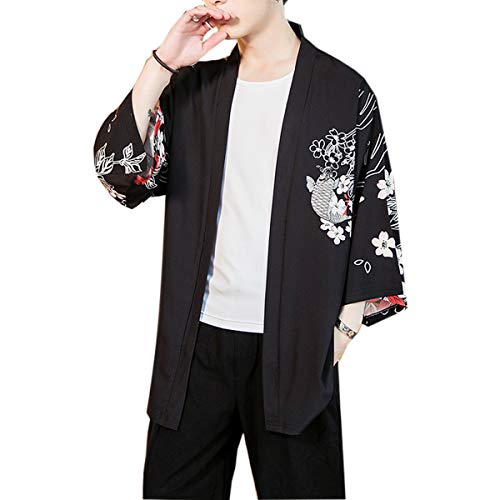 Seidarise Men's Haori Jacket Kimono Cardigan Yukata Noragi Happi Coat4
