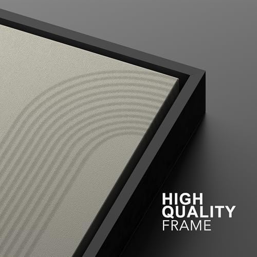 SIGNWIN Framed Canvas Print Wall Art Set Geometric Tan Pastel Color Field Landscape Abstract Shapes Cozy Neutral Modern Art Minimalism Decorative for Living Room, Bedroom, Office - 24"x36"x2 Black - 4