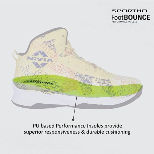 Image of Nivia Urban Art Basketball Shoes for Men, Shoes for Basketball, Basketball Shoes for Boys, Basketball Shoes for Indoor and Outdoor Court, Rubber Sole Basketball Shoes