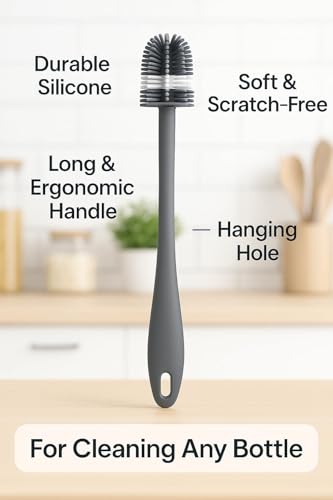 Image of Shark Doo Doo Stainless Steel Bottle for Babies (0-12 Months) - 150ml with Silicone Cleaning Brush (Combo Pack) | BPA Free