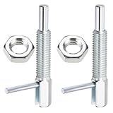 PATIKIL Retractable Indexing Plunger Pin, 2 Pcs M8x1.25 Carbon Steel Spring Safety Pin Spring Loaded Latch Telescopic Locking Pin with L-Handle for Industrial Equipment