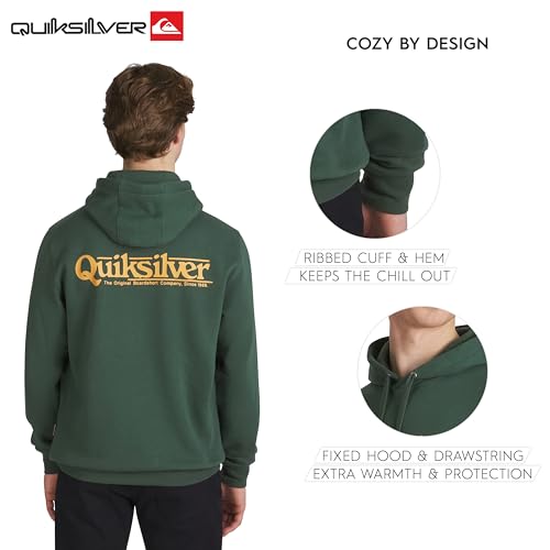 Image of Quiksilver Men's Regular Fit Super Soft Fleece Midweight Pullover Hooded Sweatshirt