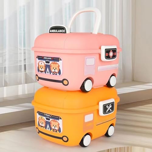 Interactive Storage Trunk with Smooth Edged Construction Portable Handle for Playtimes Organization Toy Storage Bin with Handle — view 6