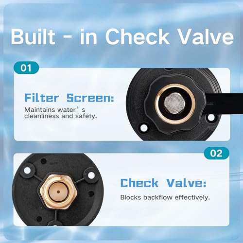 Image of RV City Water Inlet with Check Valve - 3 /4″ NH to 1 /2″ NPT Brass, Matte Black Dust Cap