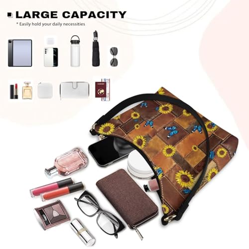 Image of Handbag for Women Leather Underam Shoulder Bag with Zipper Fashion Work Purse Waterproof Travel Wallet