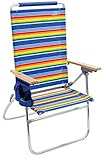 Rio Beach Hi-Boy 17' Extended Seat Height Folding Beach Chair -Stripe