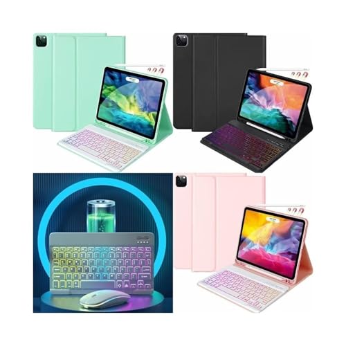 Teclado y ratón oro rosa YSJX para iPad Pro 13 2024 con funda integrada 2
