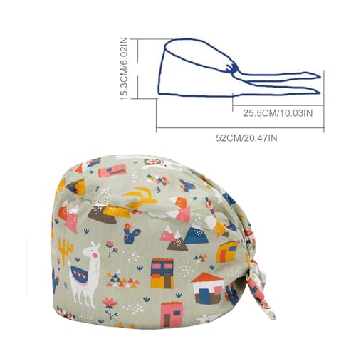 Visxcnu Op Haube Stoff OP Hauben Stoff Krankenschwester Zubehör für Ärzten, Krankenschwestern, Zahnärzten, Pharmazeuten, Tierärzten, Medizinischem Personal, wiederverwendbar -NO.03