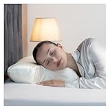 CASAROL Silkly Satin Dual Side Beauty Pillow. 2 in 1 Anti Aging and Anti Wrinkle and Face Pillow. Memory Foam for Neck and Shoulder Pain for Back and Side Sleepers. (Satin White)