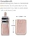 Phone Card Holder RFID Sleeve, Pu Leather Back Phone Wallet Stick-On Pull 5 Card Holder Universally Pocket Covers Credit Cash for iPhone/Android/All Smartphones (RoseGold)