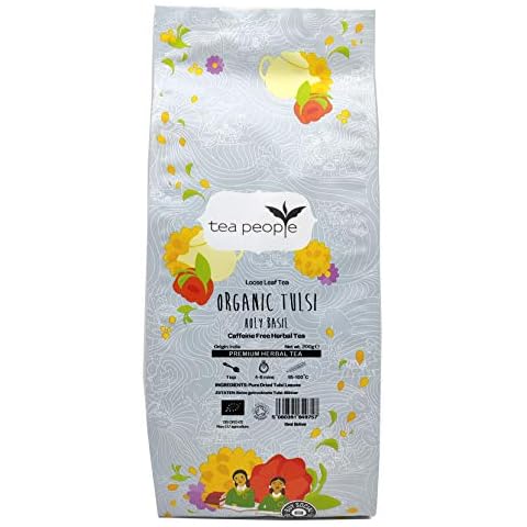 Tea People Organic Tulsi (Holy Basil), 200g Loose Leaf Herbal Tea In A Small Catering Pack Cover