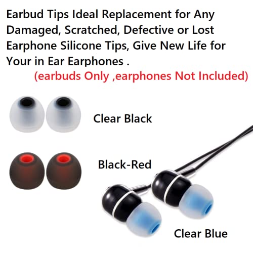 Image of Earbuds Replacement Tips Silicone Earbud Tips Ear Gels Fit for Inner Hole from 3.8mm - 5.1mm Earphones 9 Pairs S /M /L