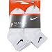 Nike Kids Quarter Length Performance Boys 6-Pair Socks (Shoe Sz 13C-3Y - Sock Sz 6-7, White)