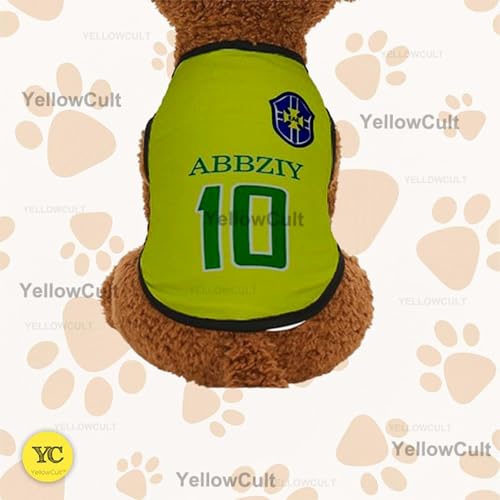 Image of Yellowcult Cute Dog T-Shirt Clothes, Summer Sweetshirts Sporty Pet Outfit for Small Dog, cat, Puppy, Kitten for Bithday Party, Travel, Outing, Photos(XS- Green)
