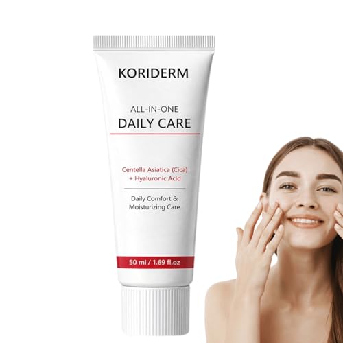 Koriderm Time Reverse Cream All-in-One Face Moisturiser with Centella Asiatica (Cica) & Hyaluronic Acid Improve Skin Elasticity & Glow Daily Hydrating Cream for All Skin Types 50 ml (1 Pack)