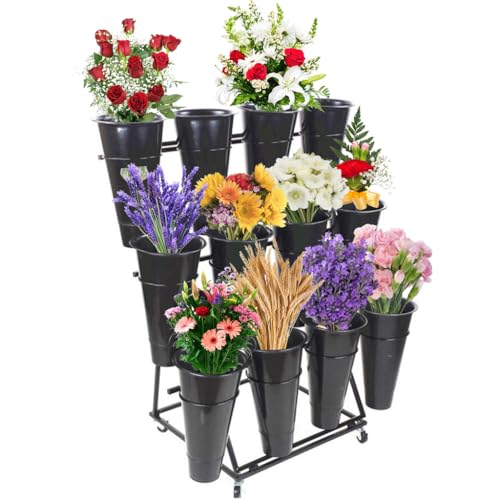 Présentoir à fleurs à 3 niveaux mobile pour protéger et soigner vos fleurs - 2
