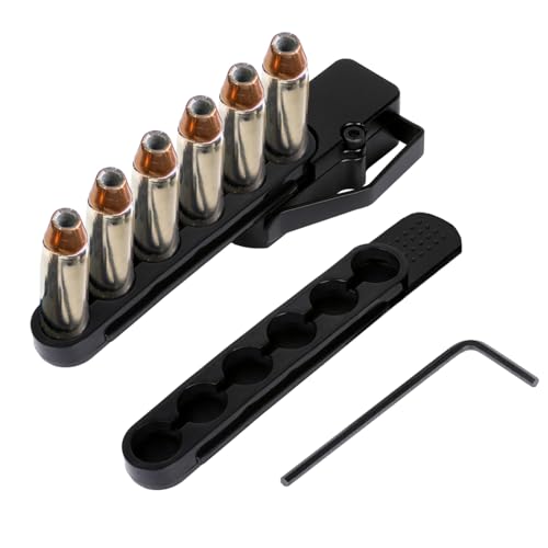 Universal Right & Left Hand Pocket Clip Bullet Holster | Speed Strips Carrier 6RD for Revolver...
