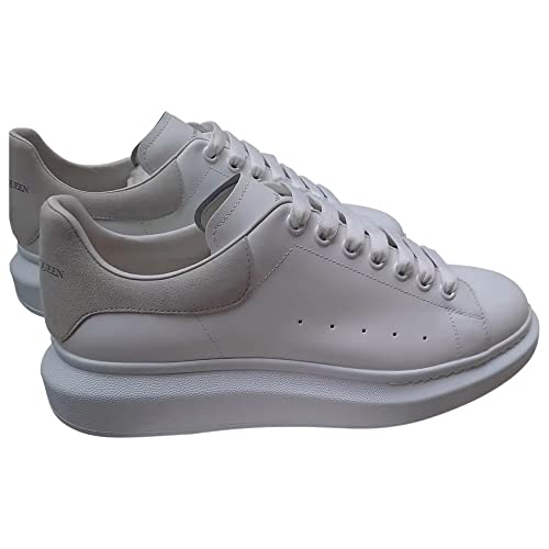 Alexander McQueen Men's White and Beige Leather Platform Sneakers (Numeric_11)