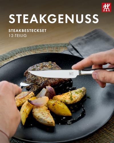 Foto von ZWILLING Steakbesteck Set 12-teilig, Für 6 Personen, in Holzbox, Edelstahl