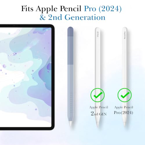 Image of Delidigi for Apple Pencil Pro (2024) & Apple Pencil 2nd Generation Case | Gradient Color Design Silicone Sleeve Cover, Magnetic Charging Compatible, Double Tap Support