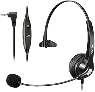 2.5mm Telephone Headset with Microphone Noise Cancelling, Cordless Phone Headset Work for Panasonic Gigaset C530A Grandstream Cisco SPA Polycom Home Office Landline Phones, Clear Chat, Ultra Comfort
