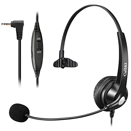 Callez Auriculares Teléfono Fijo Inalámbrico 2,5mm, Micrófono con Cancelación de Ruido, Cascos Centro de Llamadas para Gigaset C430A C530 CL660HX Yealink W52P Cisco SPA 514G 525G2 Grandstream