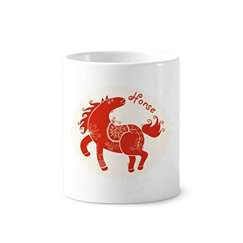 Cadeau zodiaque cheval rouge gobelet céramique 350ml souvenir astrologie chinoise
