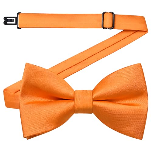 GUSLESON Bright Orange Bow Ties for Boys Pre-Tied Baby Kids Bow Tie Adjustable Toddler Bowties for Wedding Party (0488-43)