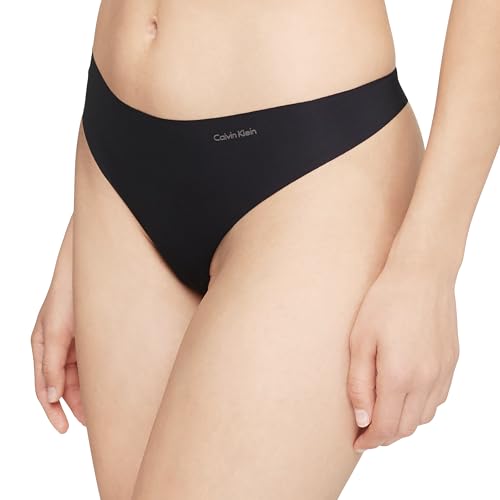 Calvin Klein Women's Invisibles Seamless Thong Panties, 3 Pack, Speakeasy/Light Caramel/Black, Medium4