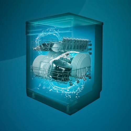 Cecotec Geschirrspüler 60 cm - Freistehend Bolero Aguazero 6210 Inox D. 15 Bestecke, energieeffizient, XXL Fullcolor Display, drittes Fach, 14 Programme, Dual Zone Wash, verstellbares Fach, Edelstahl
