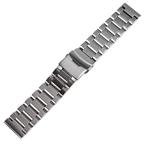 Correa de Reloj, Correas de Reloj de Acero Inoxidable, Hebilla Plegable Plateada de 18/20/22/24mm, repuestos de Correas de Reloj de Metal