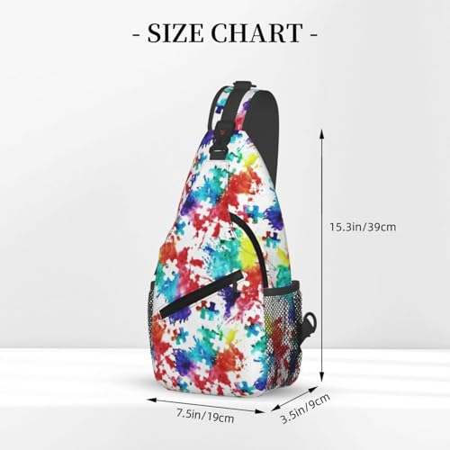 Cute Autism Print Sling Bag Autism Awareness Crossbody Backpack Shoulder Bags Travel Daypack for Women Men3