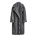 Cappotto lungo rosa con orsetto di orsacchiotto Cappotto invernale da donna spesso caldo oversize capispalla pesante Cappotto in pelliccia sintetica di lana di agnello da donna - leopardo grigio,XXXL