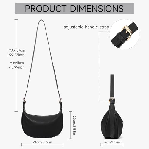 GAEKEAO Small Crescent Shoulder Bags Purses for Women Vegan Leather Classic Clutch Tote HandBags Crossbody Purses4